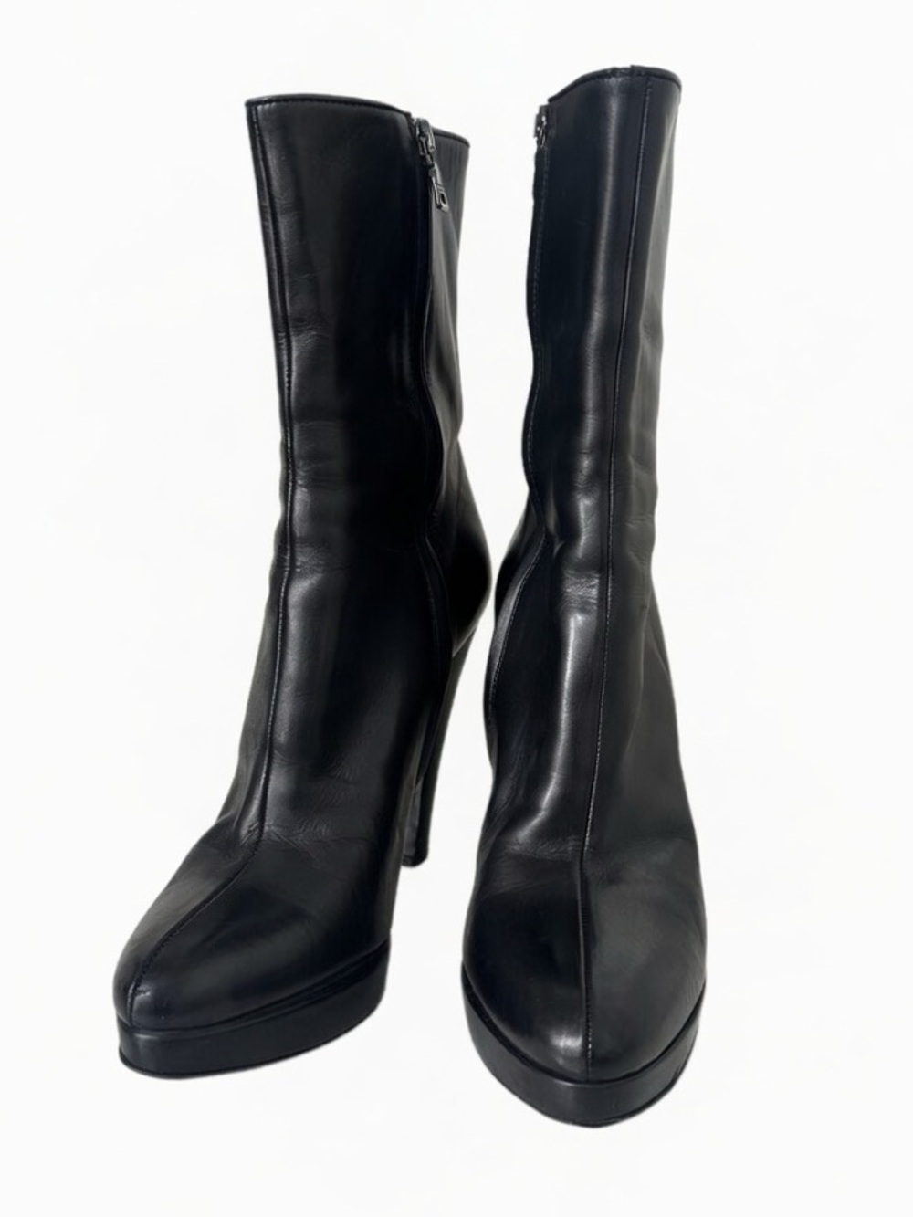 PRADA Black High-Heel Platform Ankle Boots